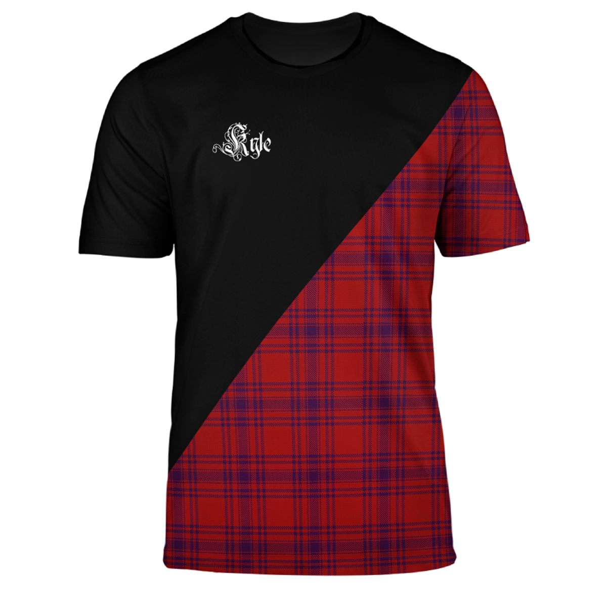 Kyle Blue Tartan - Military T-Shirt