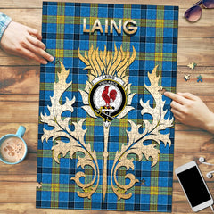 Laing Tartan Crest Thistle Jigsaw Puzzles