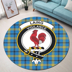 Laing Tartan Crest Round Rug