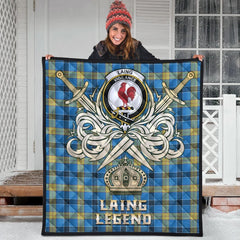 Laing Tartan Crest Legend Gold Royal Premium Quilt