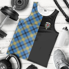 Laing Tartan Crest Men's Tank Top - Cross Style