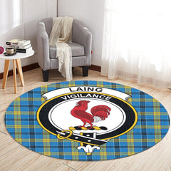 Laing Tartan Crest Round Rug