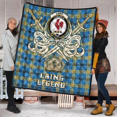 Laing Tartan Crest Legend Gold Royal Premium Quilt