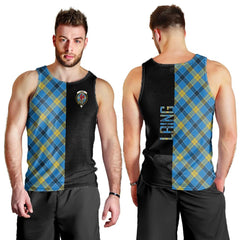 Laing Tartan Crest Men's Tank Top - Cross Style