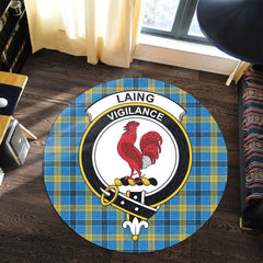 Laing Tartan Crest Round Rug