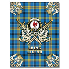 Laing Tartan Gold Courage Symbol Blanket