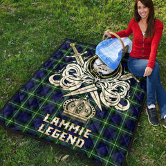 Lammie Tartan Crest Legend Gold Royal Premium Quilt