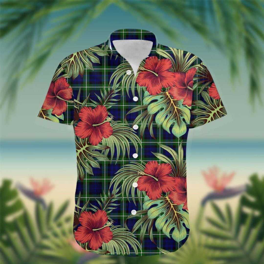 Lamont Tartan Hawaiian Shirt Hibiscus, Coconut, Parrot, Pineapple - Tropical Garden Shirt