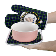 Lamont Modern Tartan Crest Oven Mitt And Pot Holder (2 Oven Mitts + 1 Pot Holder)