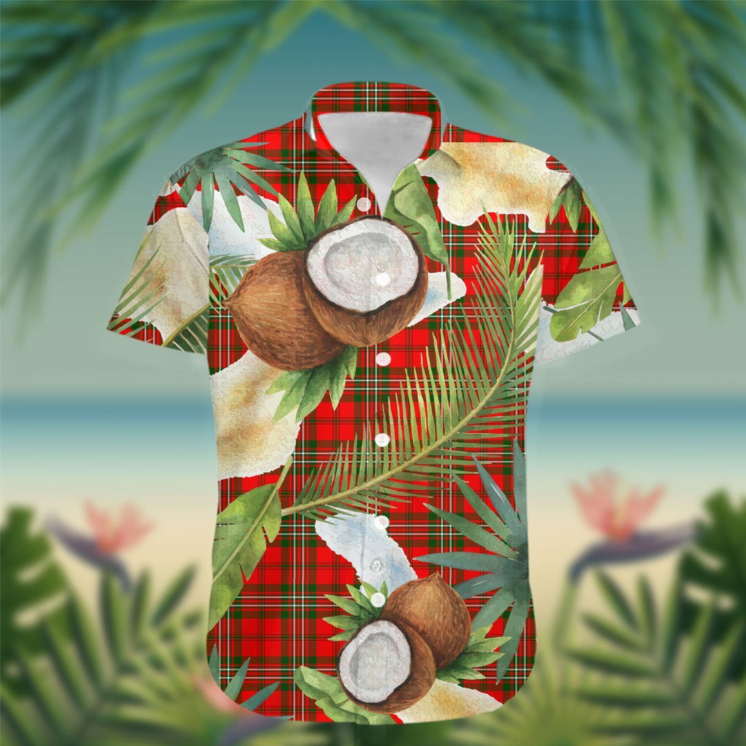 Langlands Tartan Hawaiian Shirt Hibiscus, Coconut, Parrot, Pineapple - Tropical Garden Shirt