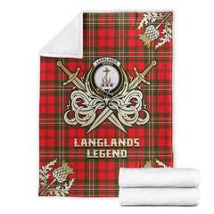 Langlands Tartan Gold Courage Symbol Blanket