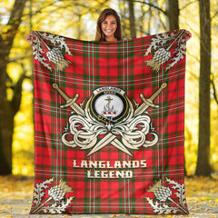 Langlands Tartan Gold Courage Symbol Blanket