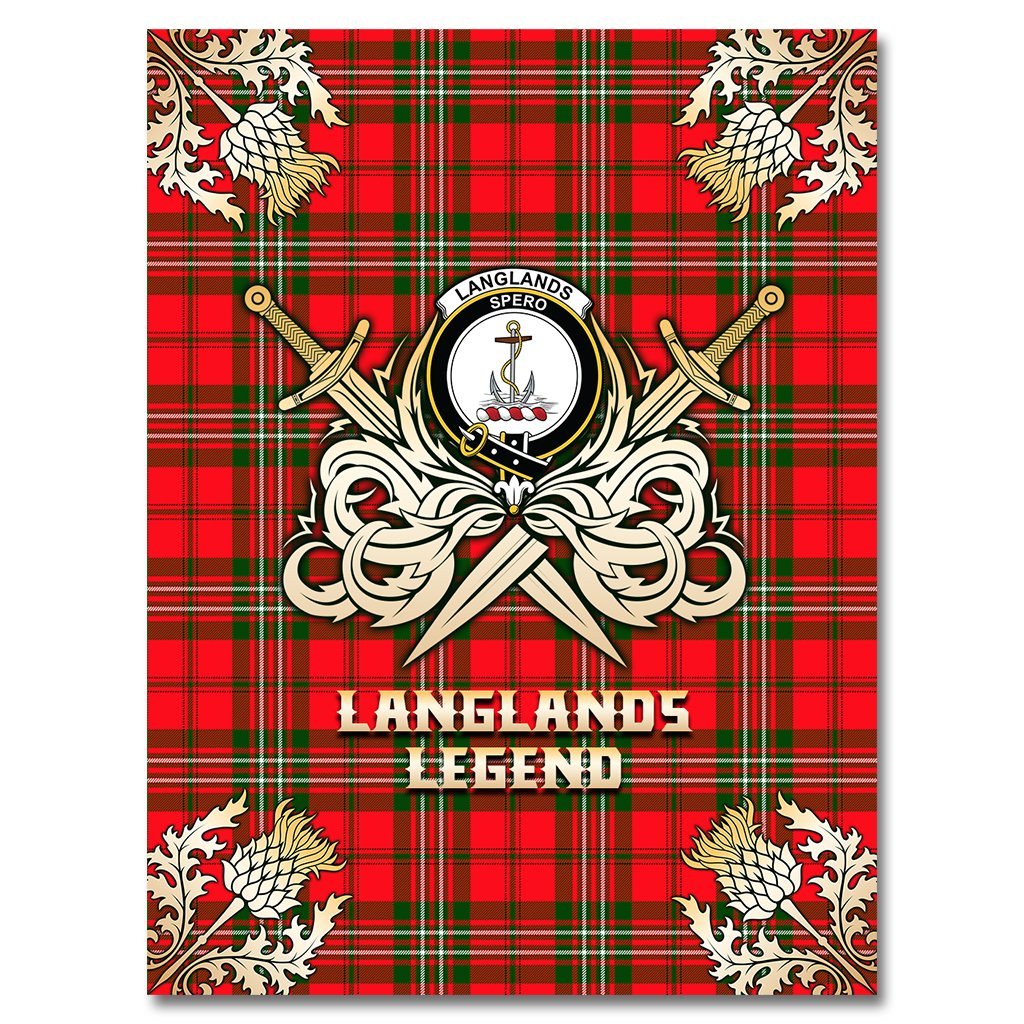 Langlands Tartan Gold Courage Symbol Blanket