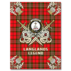 Langlands Tartan Gold Courage Symbol Blanket