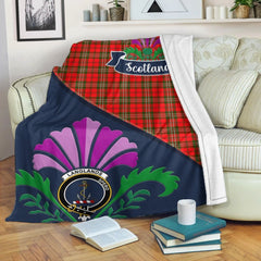 Langlands Tartan Crest Premium Blanket - Thistle Style