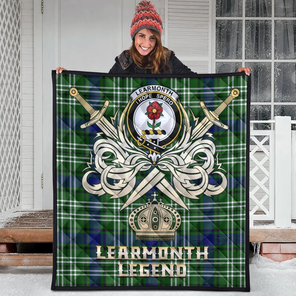 Learmonth Tartan Crest Legend Gold Royal Premium Quilt