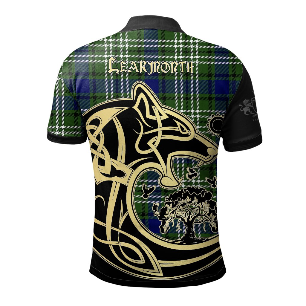 Learmonth Tartan Polo Shirt Viking Wolf