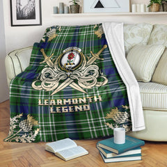 Learmonth Tartan Gold Courage Symbol Blanket