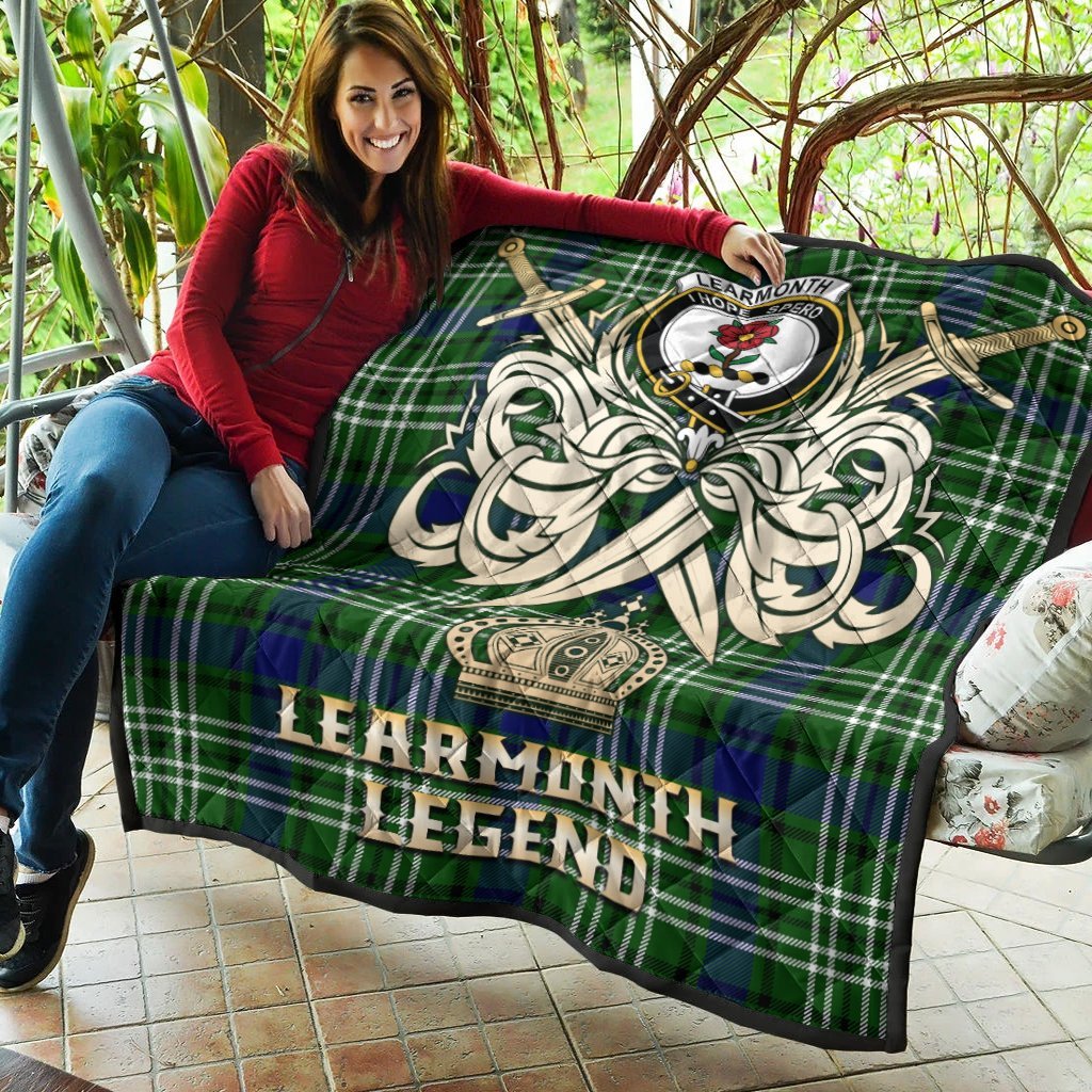 Learmonth Tartan Crest Legend Gold Royal Premium Quilt