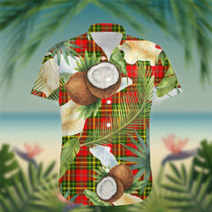 Leask Tartan Hawaiian Shirt Hibiscus, Coconut, Parrot, Pineapple - Tropical Garden Shirt