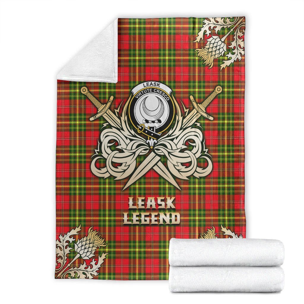 Leask Tartan Gold Courage Symbol Blanket