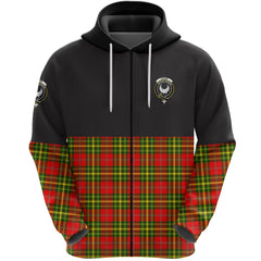 Leask Clan Half Of Tartan Zipper Hoodie