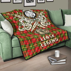 Leask Tartan Crest Legend Gold Royal Premium Quilt