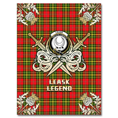 Leask Tartan Gold Courage Symbol Blanket