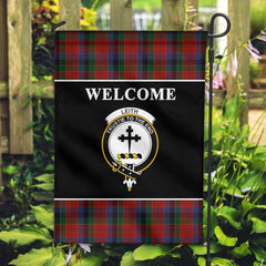 Leith Tartan Crest Black Garden Flag