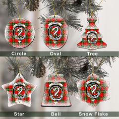 Lennox Tartan Christmas Ceramic Ornament - Snow Style