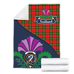 Lennox Tartan Crest Premium Blanket - Thistle Style