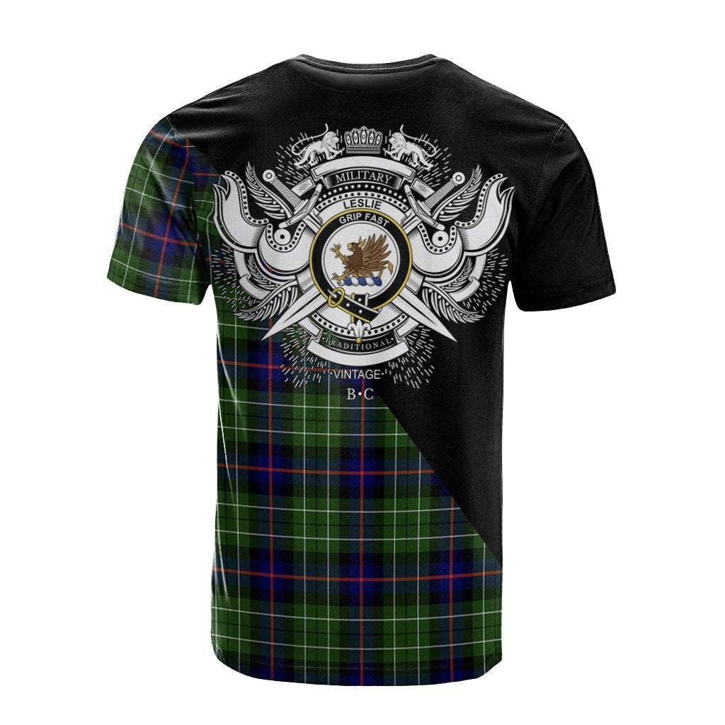 Leslie Hunting Tartan - Military T-Shirt