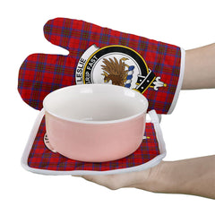 Leslie Modern Tartan Crest Oven Mitt And Pot Holder (2 Oven Mitts + 1 Pot Holder)