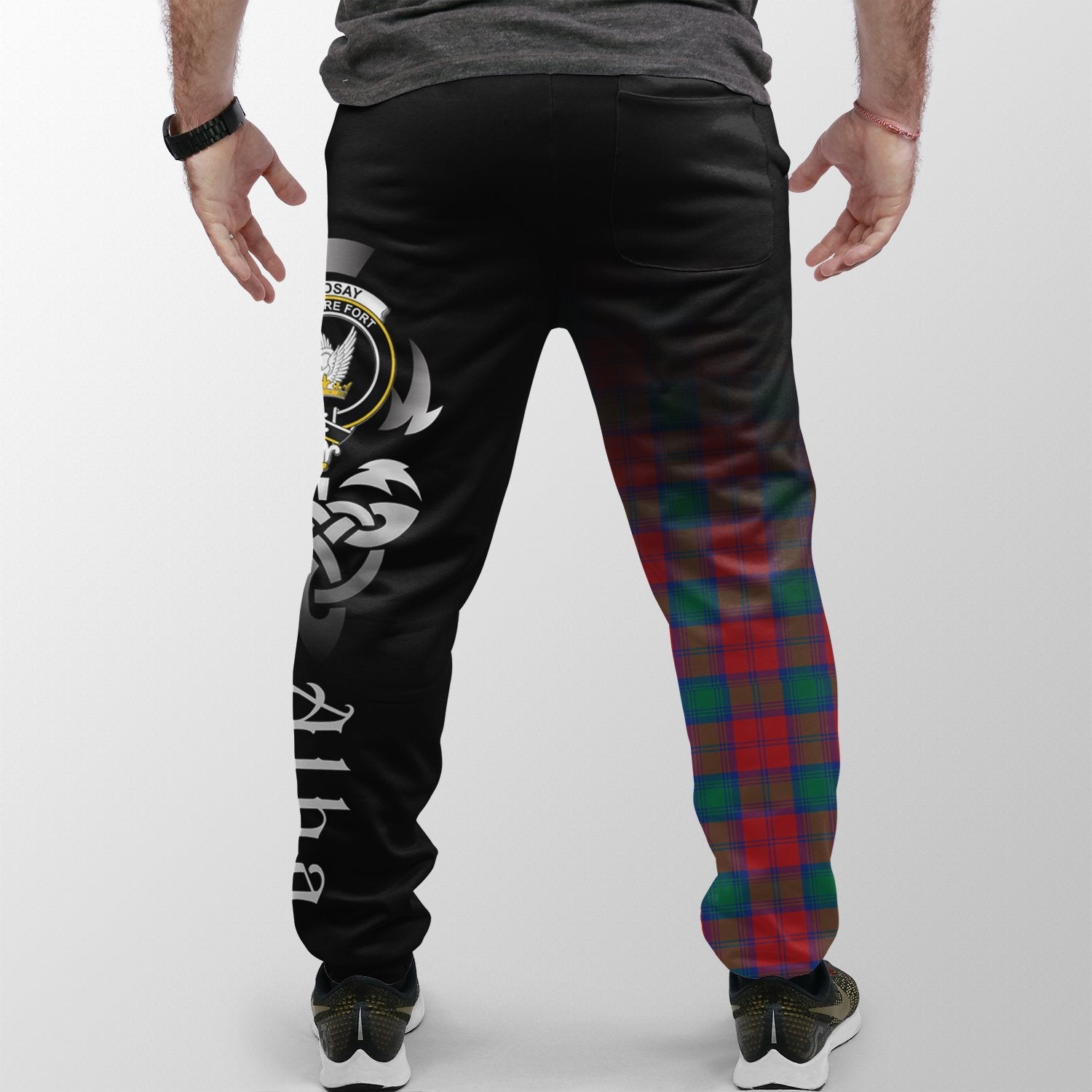 Lindsay Modern Tartan Crest Jogger Sweatpants - Alba Celtic Style