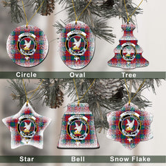 Lindsay Tartan Christmas Ceramic Ornament - Snow Style