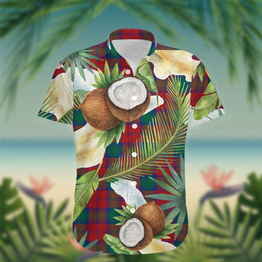 Lindsay Tartan Hawaiian Shirt Hibiscus, Coconut, Parrot, Pineapple - Tropical Garden Shirt