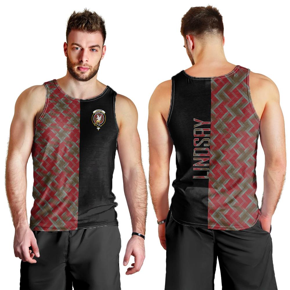 Lindsay Weathered Tartan Crest Men's Tank Top - Cross Style