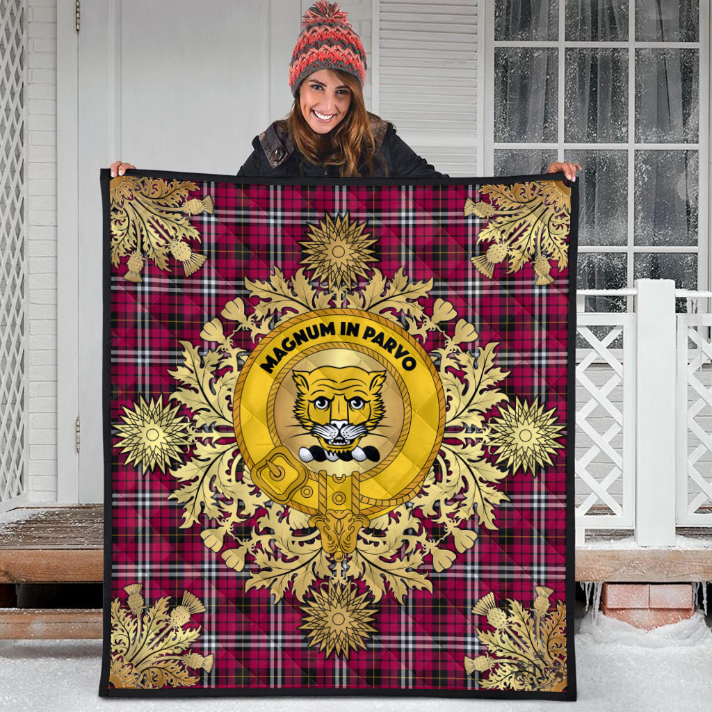 Little Tartan Crest Premium Quilt - Gold Thistle Style