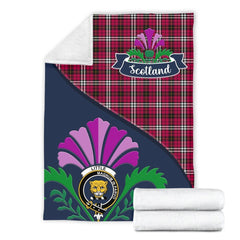 Little Tartan Crest Premium Blanket - Thistle Style