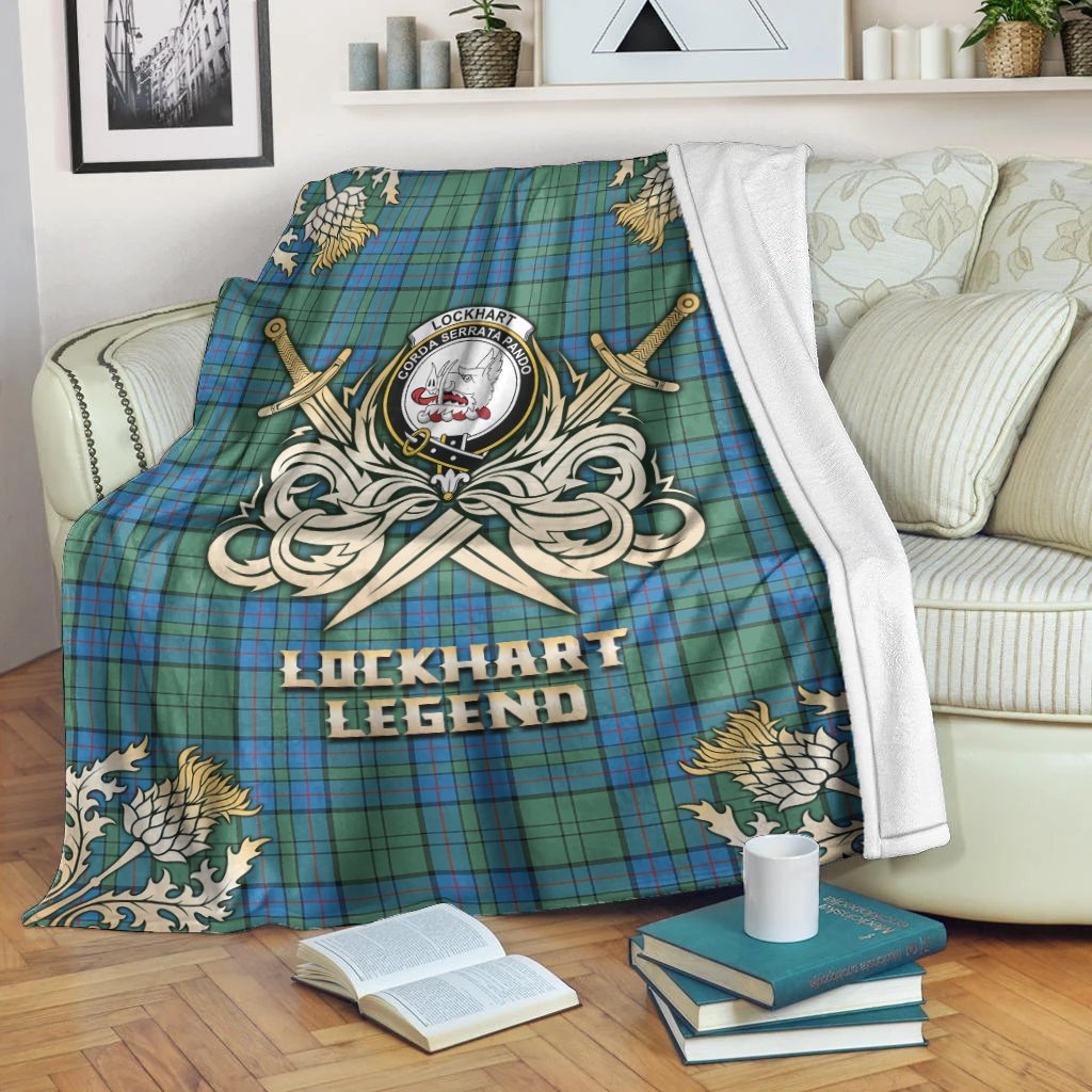 Lockhart Tartan Gold Courage Symbol Blanket