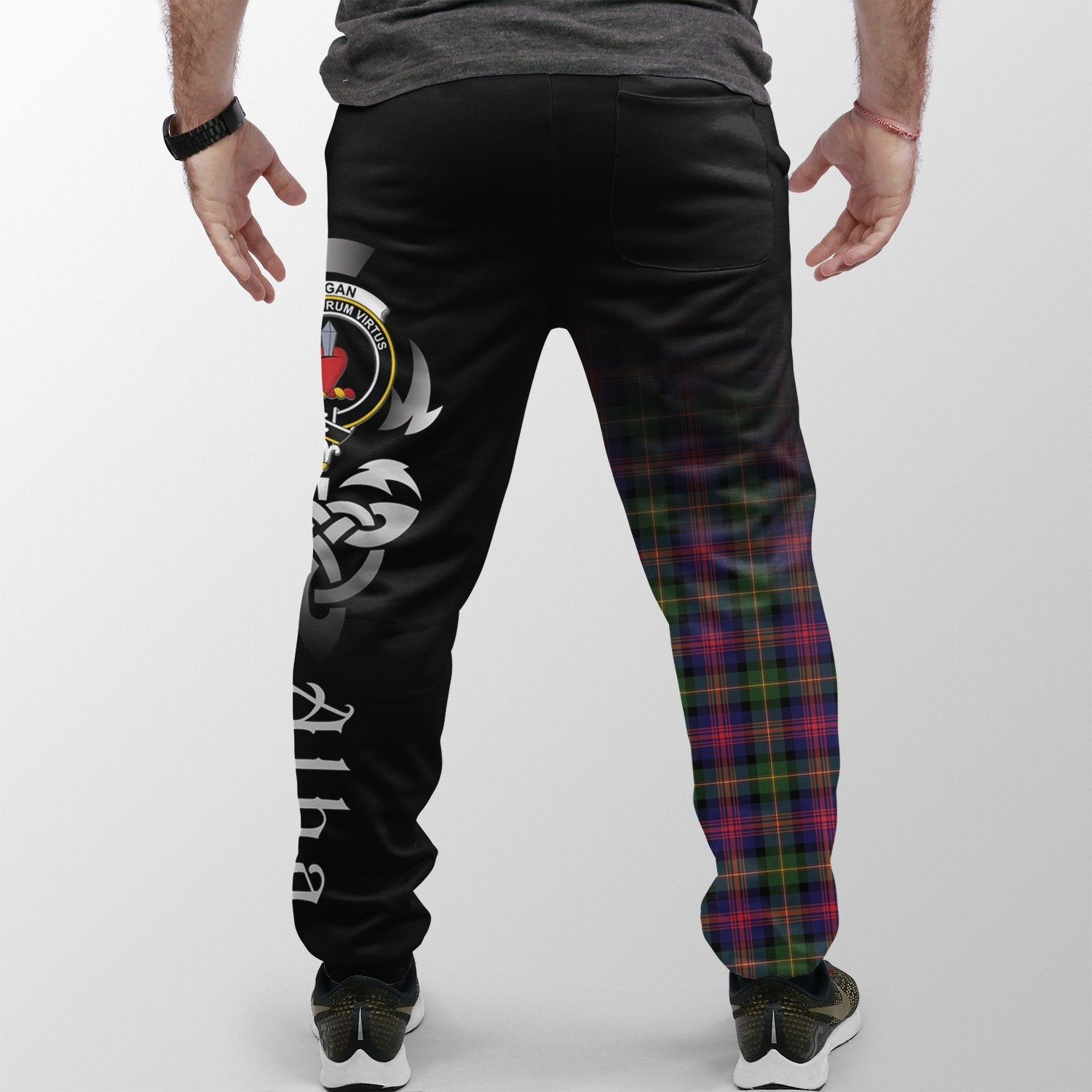 Logan Modern Tartan Crest Jogger Sweatpants - Alba Celtic Style