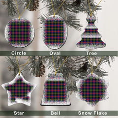 Logan Tartan Christmas Ceramic Ornament - Snow Style