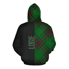 Logie Tartan Hoodie Half of Me - Cross Style