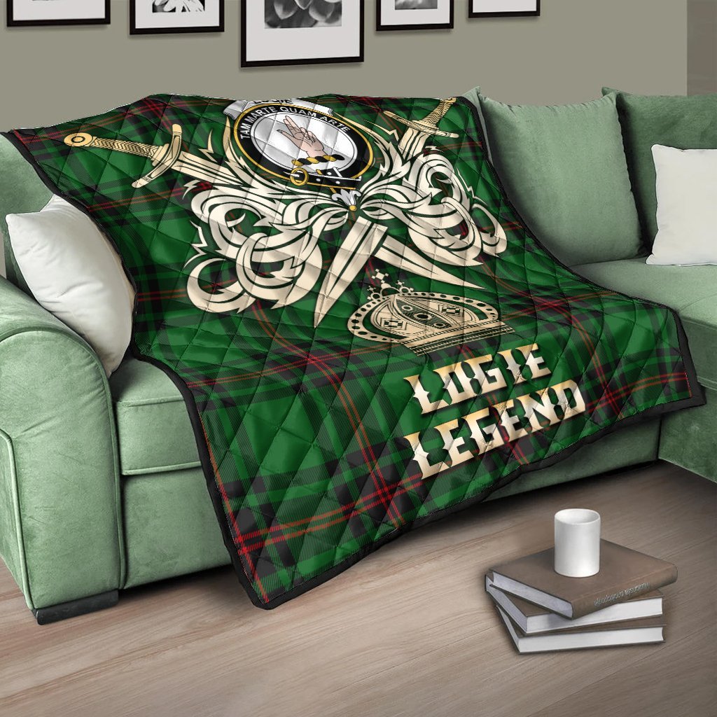 Logie Tartan Crest Legend Gold Royal Premium Quilt