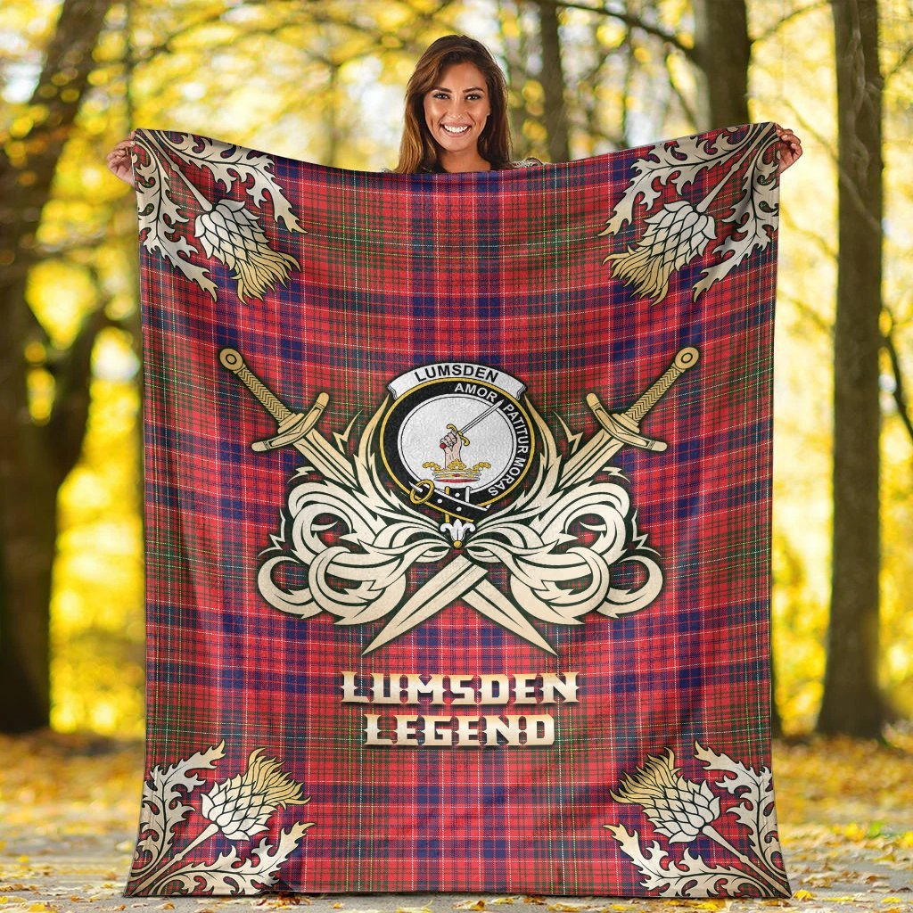 Lumsden Modern Tartan Gold Courage Symbol Blanket