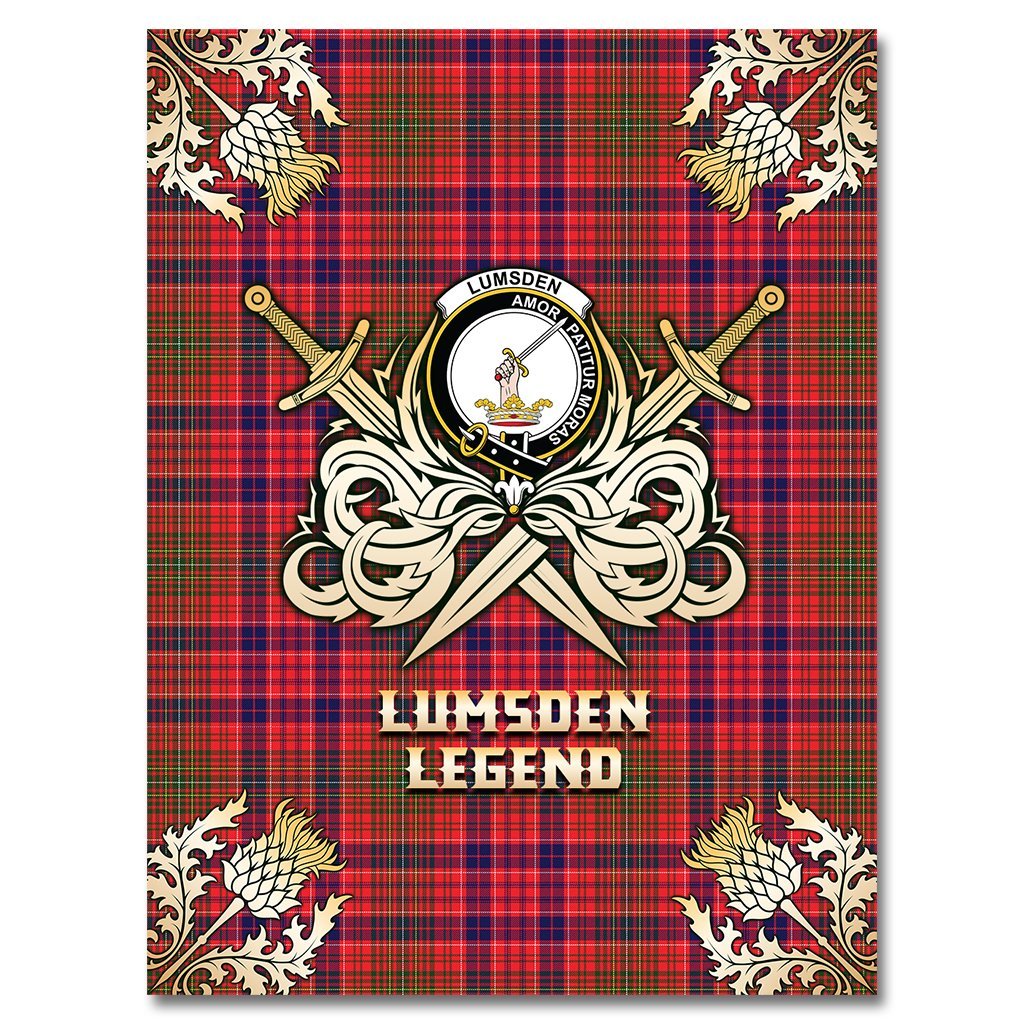 Lumsden Modern Tartan Gold Courage Symbol Blanket