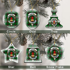 Lundin Tartan Christmas Ceramic Ornament - Snow Style