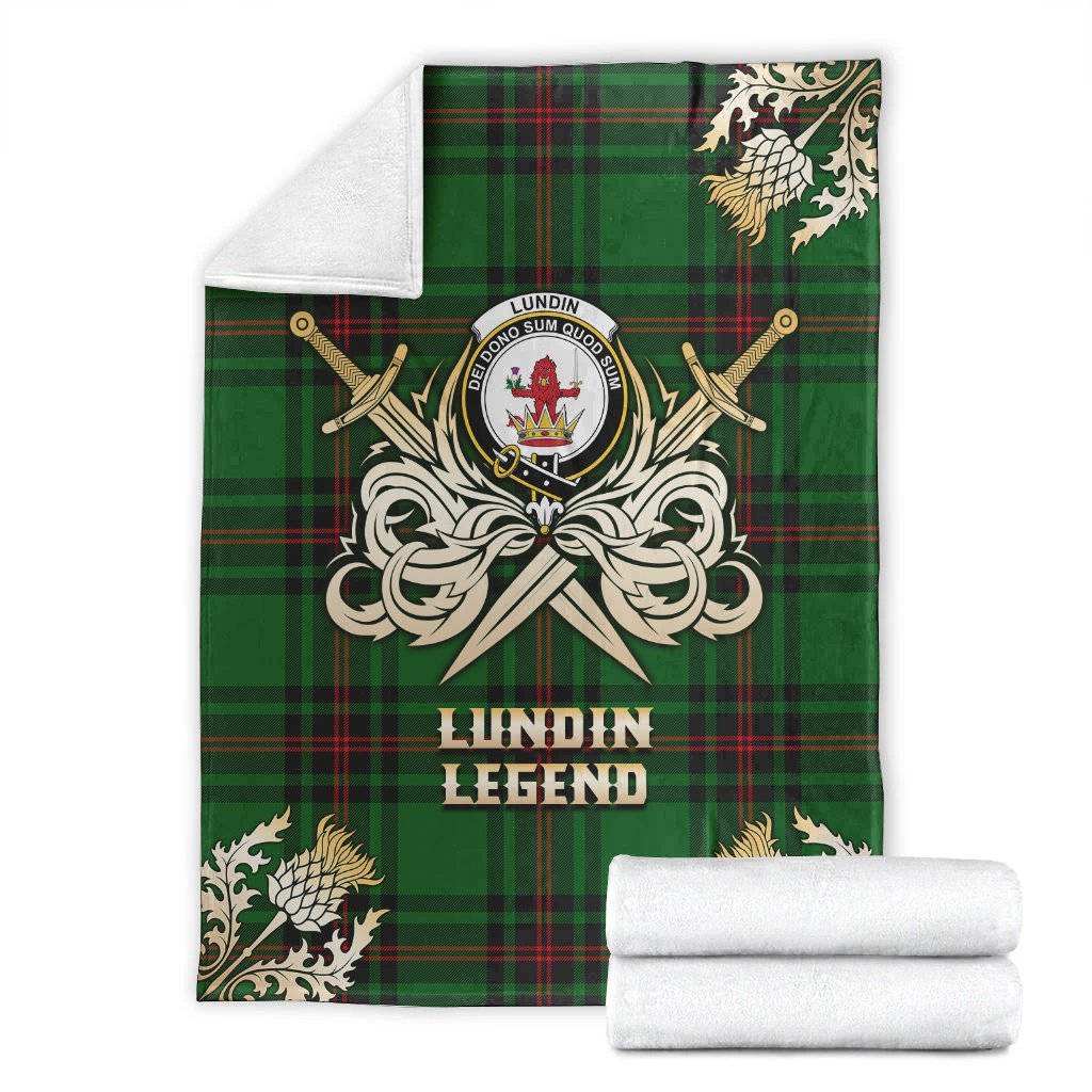 Lundin Tartan Gold Courage Symbol Blanket