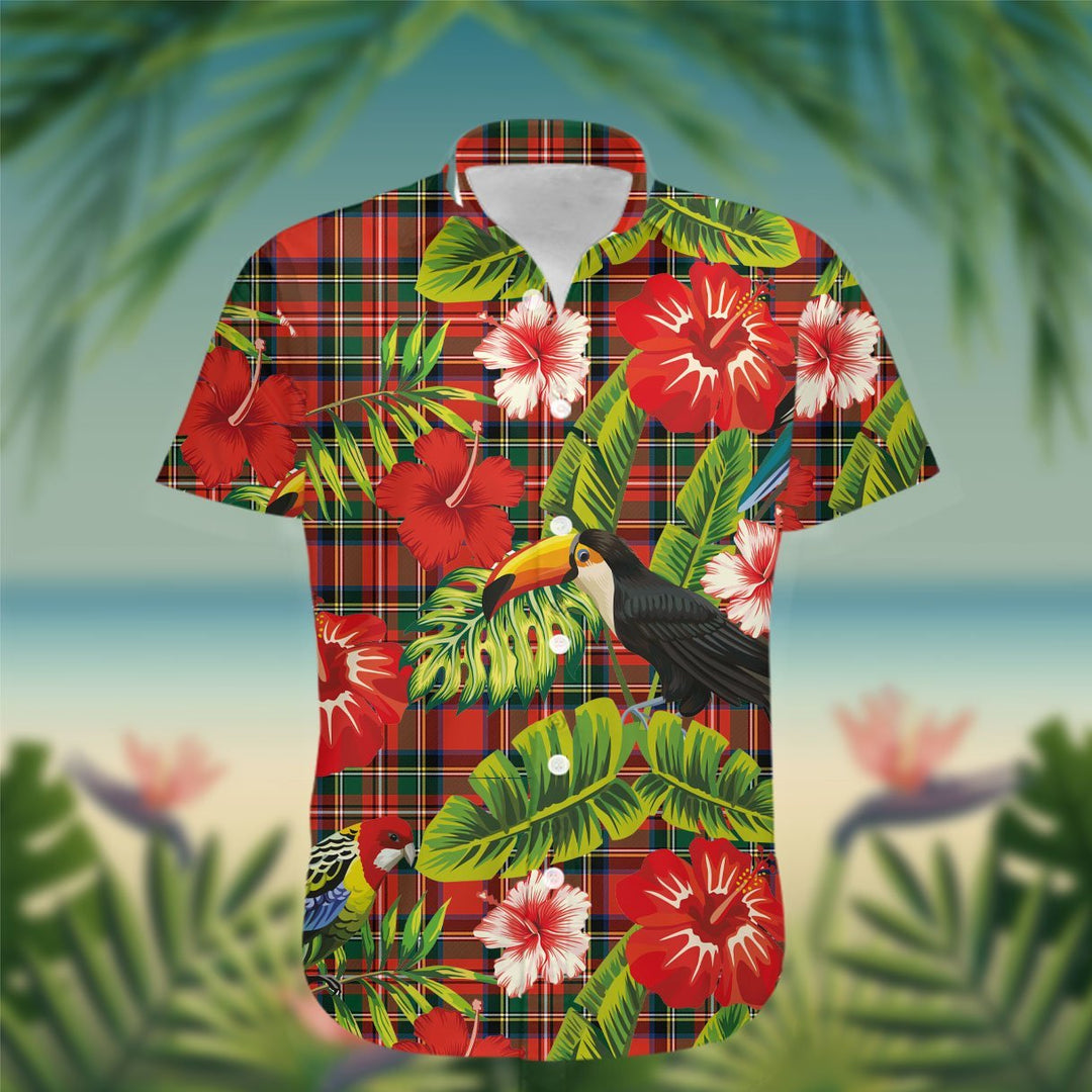 Lyle Tartan Hawaiian Shirt Hibiscus, Coconut, Parrot, Pineapple - Tropical Garden Shirt