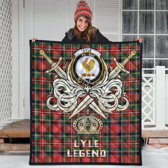 Lyle Tartan Crest Legend Gold Royal Premium Quilt